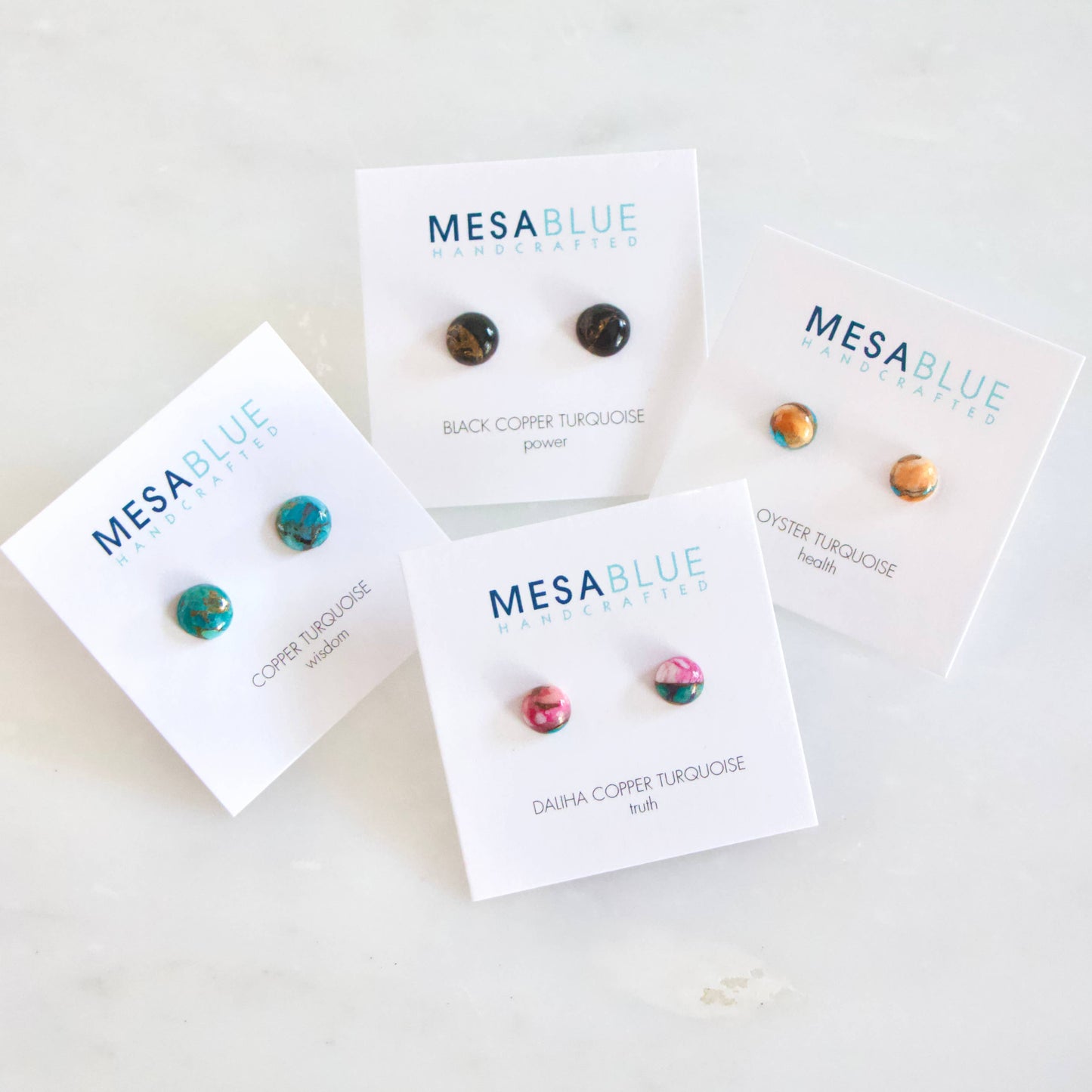 Black Copper Turquoise Stud Earrings