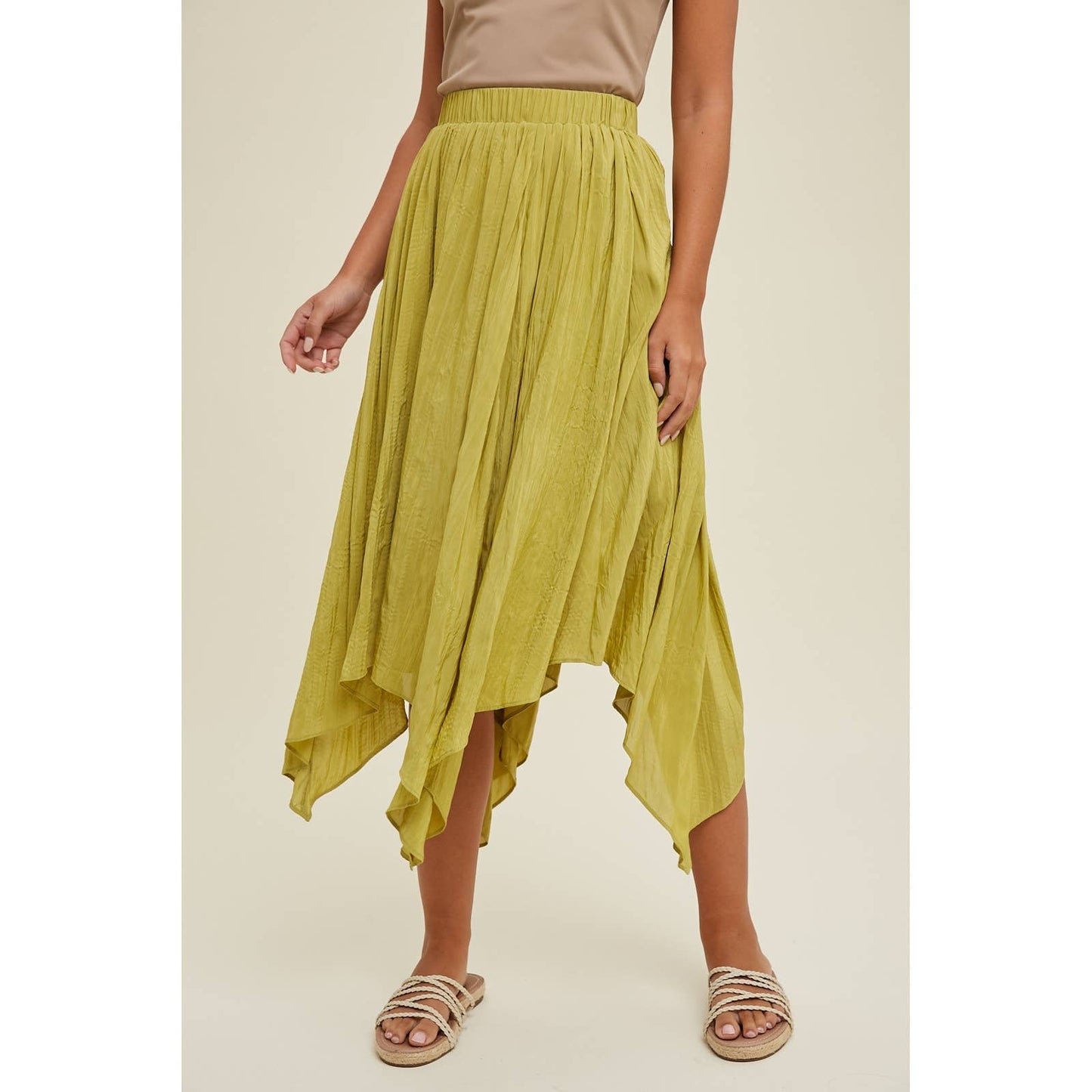 Citrus Lime Midi Skirt