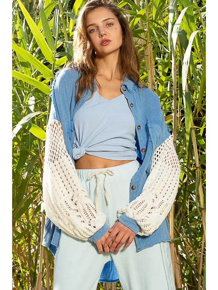 Contrast Sweater Shirt