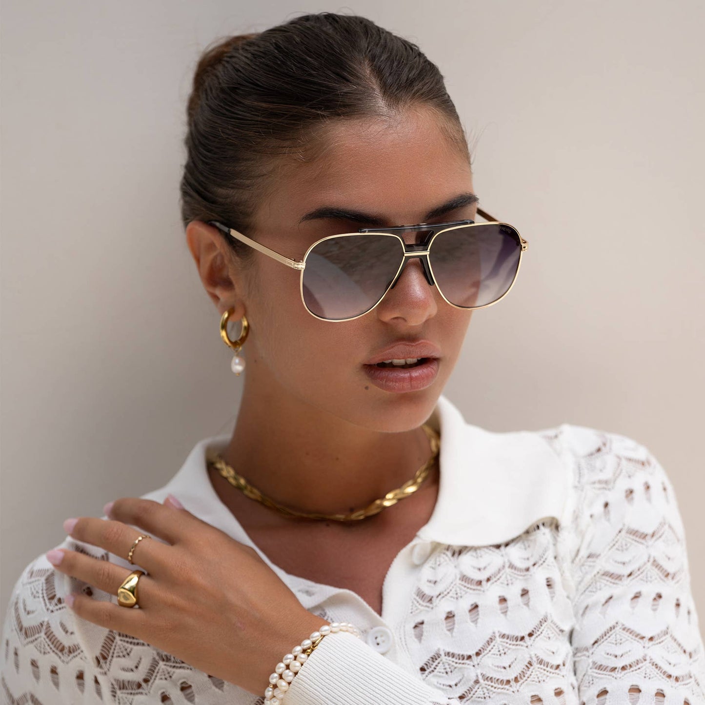 Logan Acetate Aviator Unisex Sunglasses