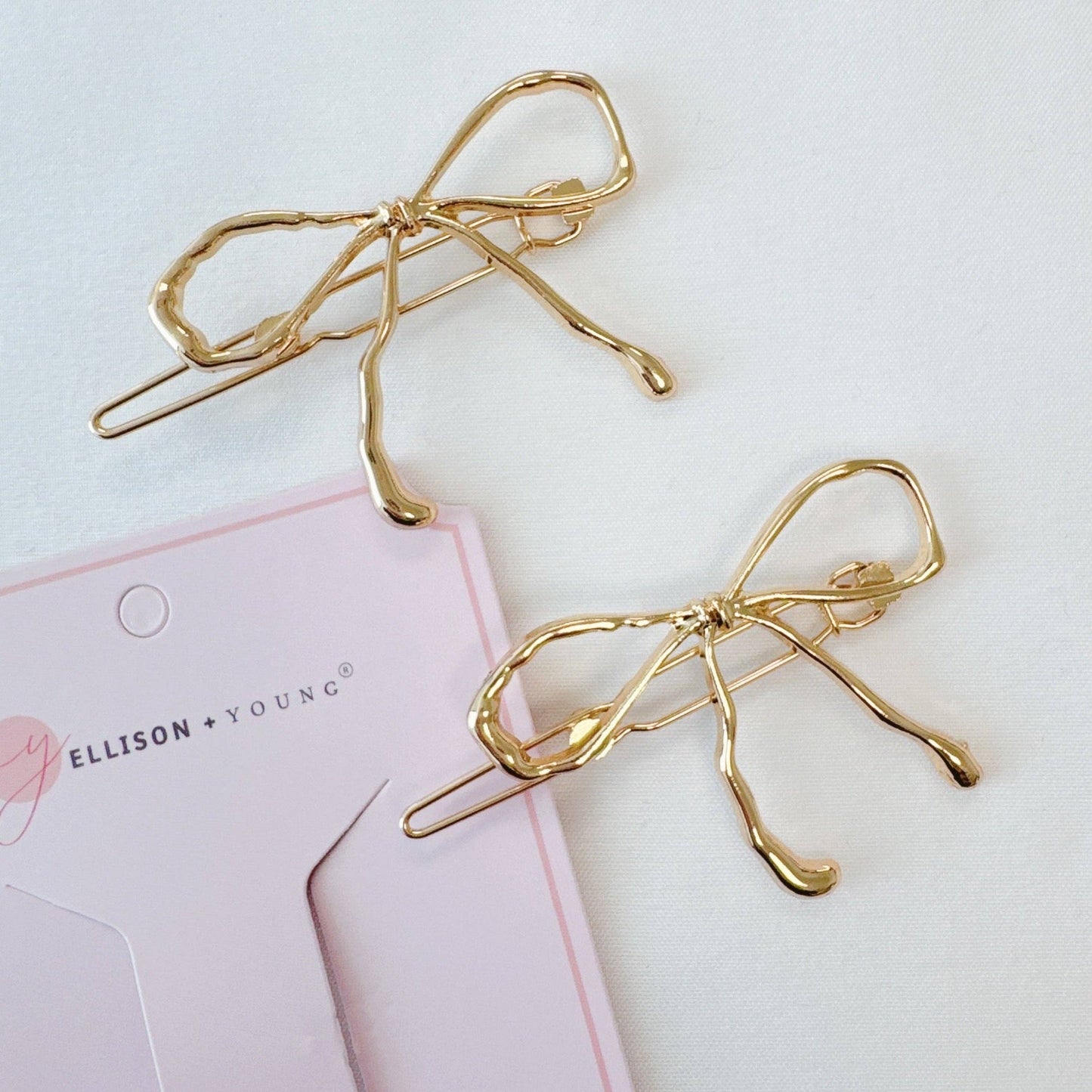 Wobbly Gold Hair Clip Set (2)