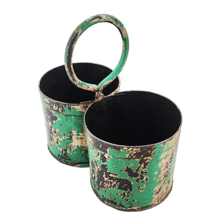 Vintage Metal Double Planter
