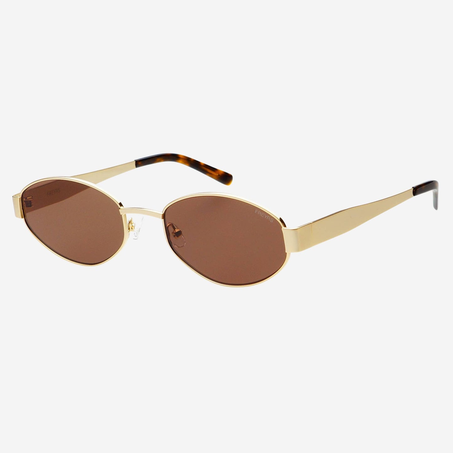 Soho Gold/Brown Oval Sunglasses