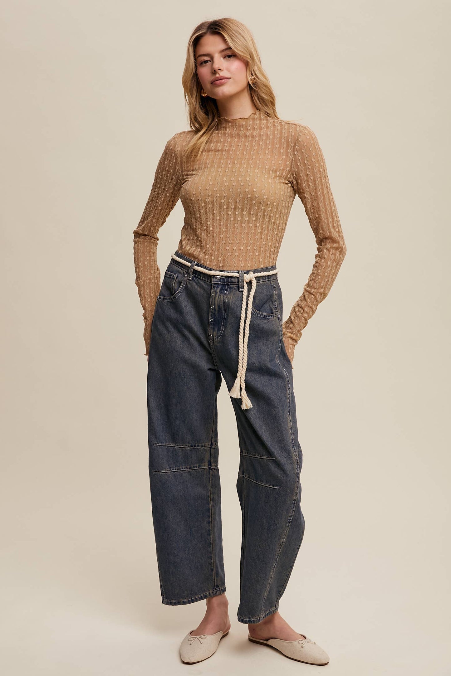 Semi Sheer Textured Top