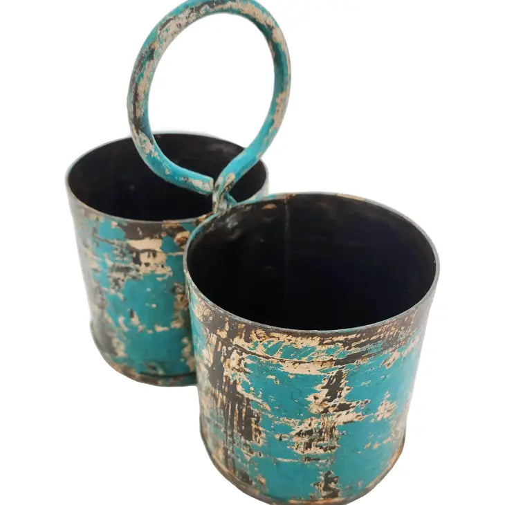 Vintage Metal Double Planter