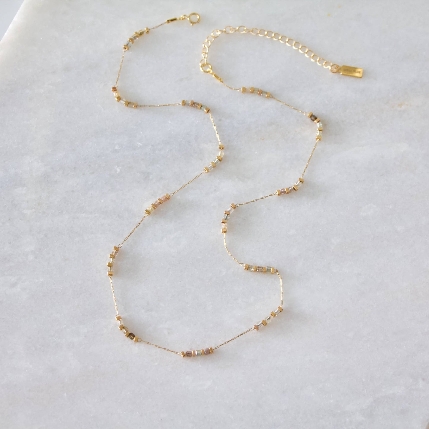 Square Stone Beaded Chain