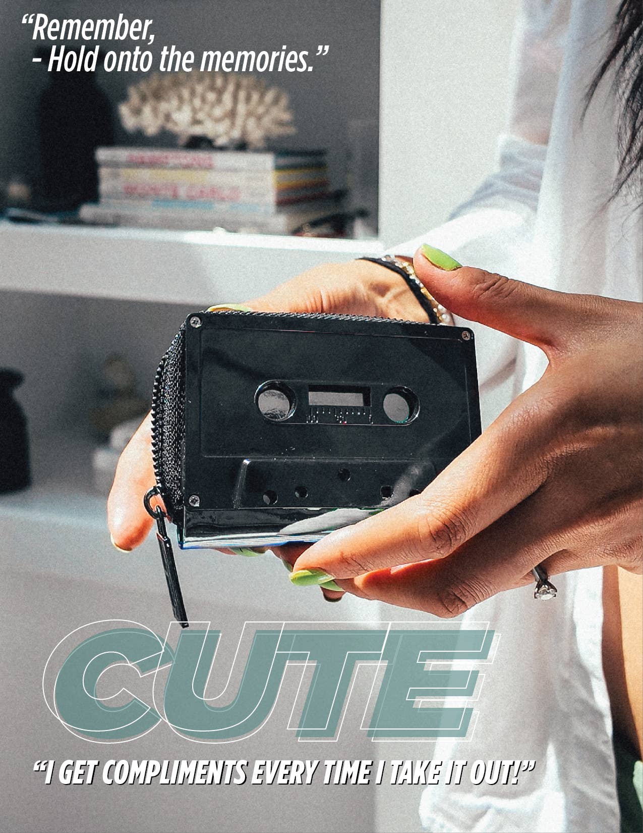 Black Cassette Tape Wallet