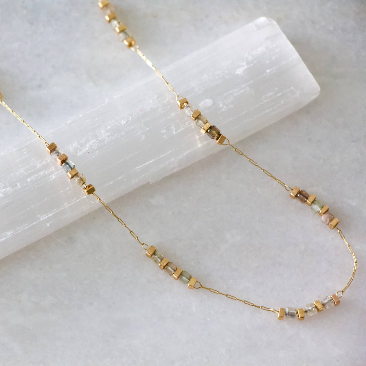 Square Stone Beaded Chain