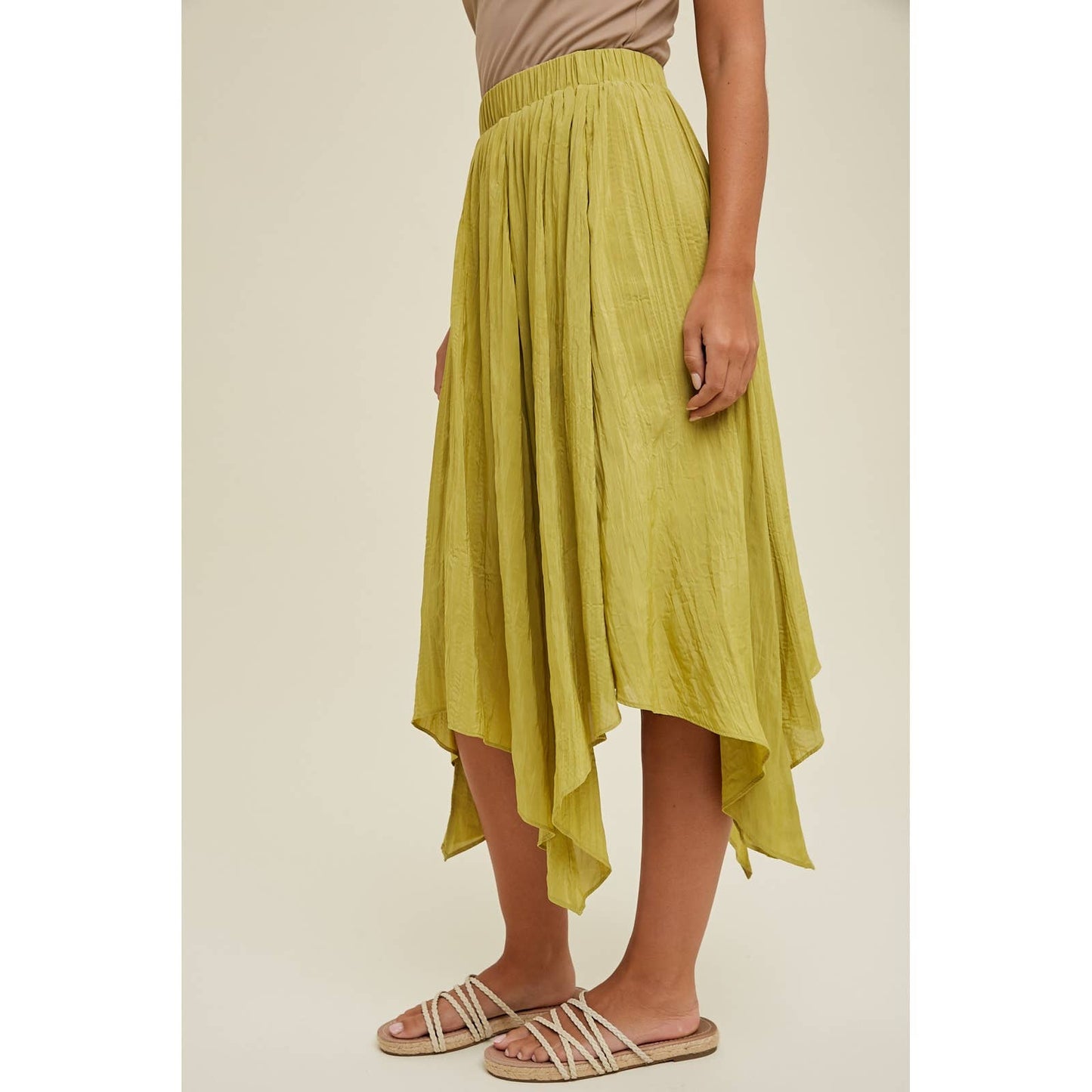 Citrus Lime Midi Skirt