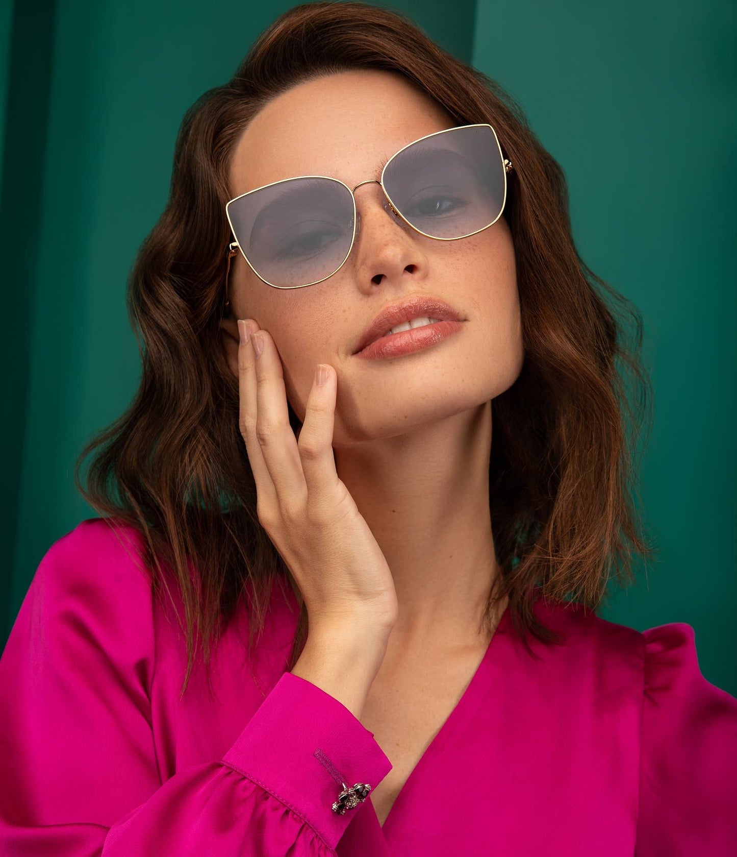 Emma Sunglasses Gold/Blue