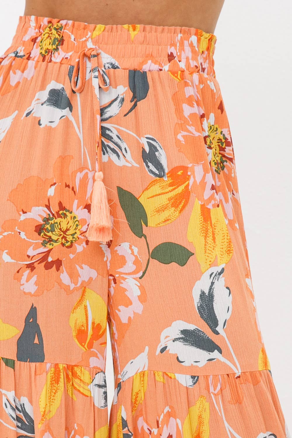 Citrus Floral Tiered Pants
