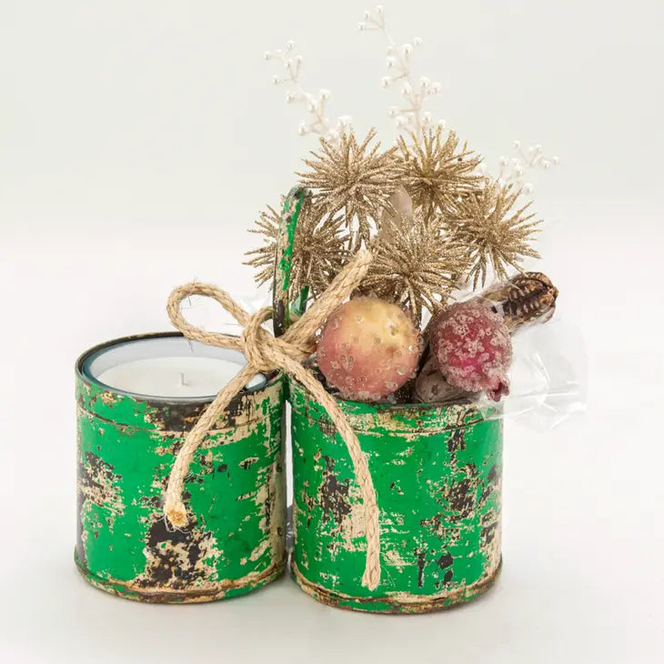 Vintage Metal Double Planter