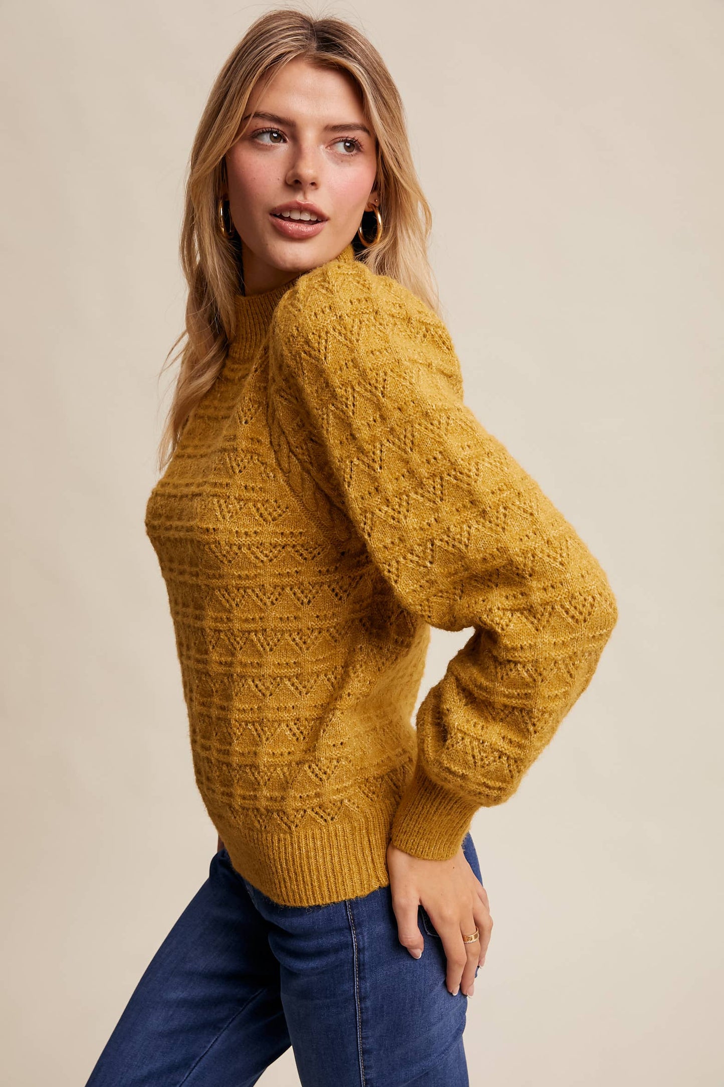 Lemon Grass Puff Sleeve Sweater