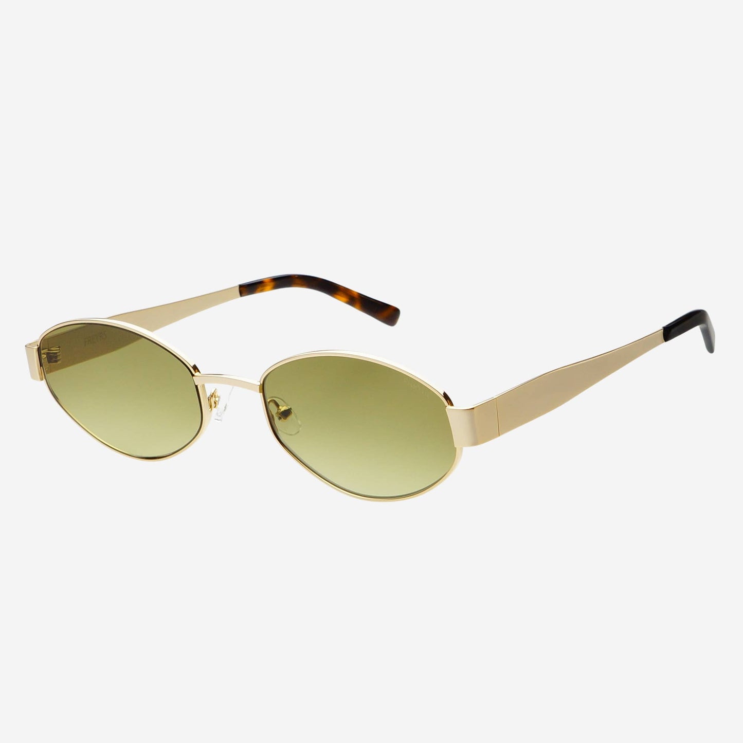 Soho Gold/Green Oval Sunglasses