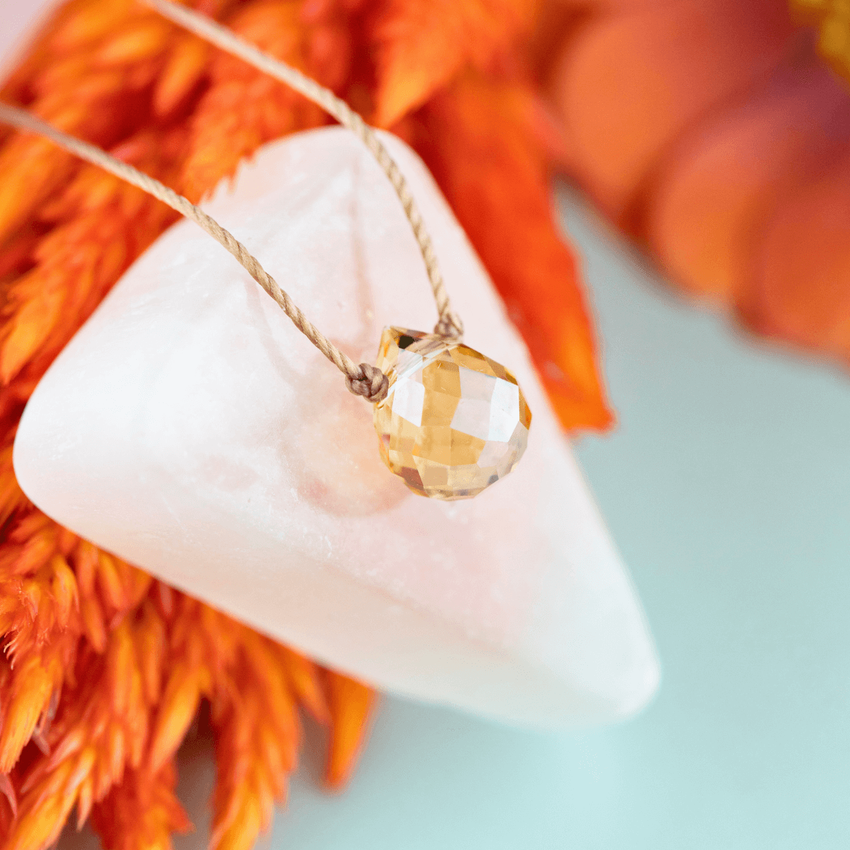 Golden Glow Mystic Crystal Cool Mom Necklace