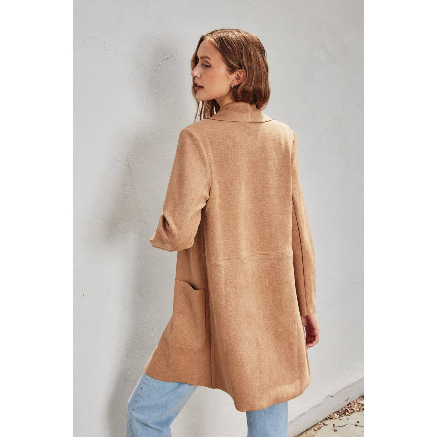 Tan Open Front Coat