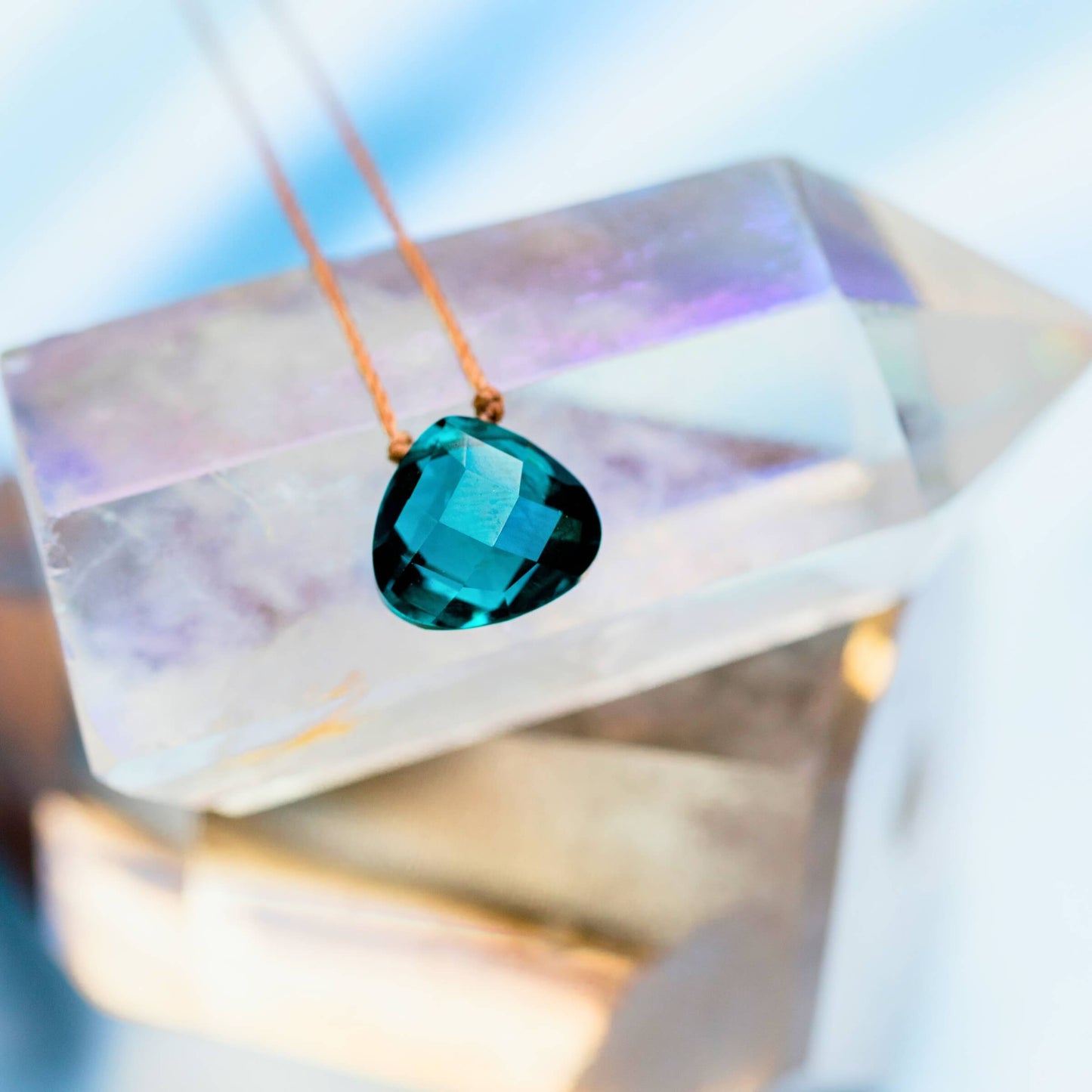 Peacock Blue Crystal Dream Necklace