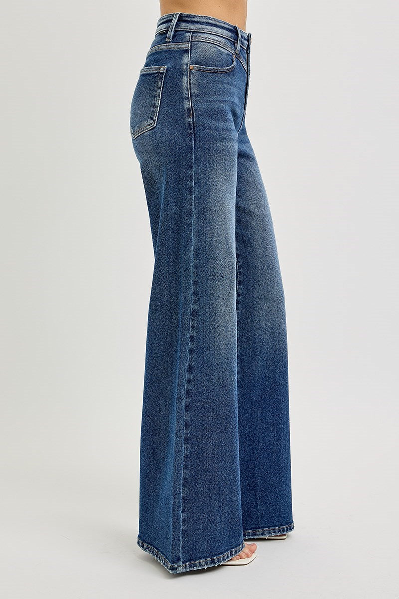 High Rise Yoke Detail Jeans