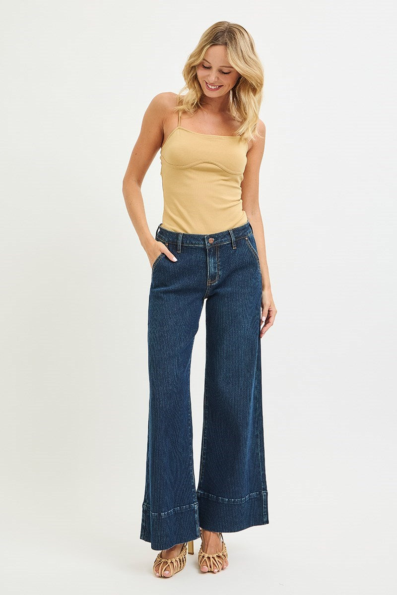 Dark Wide Leg Jeans