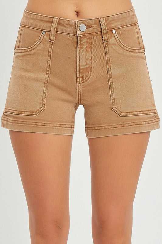 High Rise Cargo Shorts Cocoa