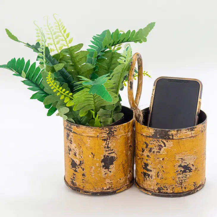 Vintage Metal Double Planter