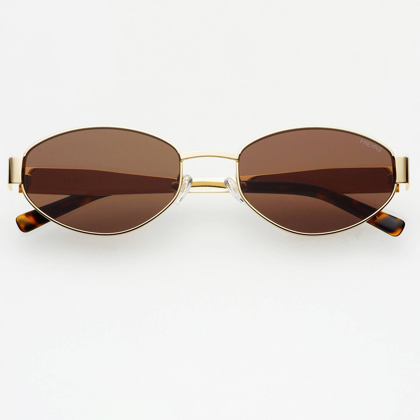 Soho Gold/Brown Oval Sunglasses