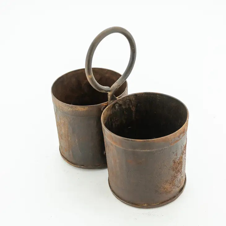 Vintage Metal Double Planter