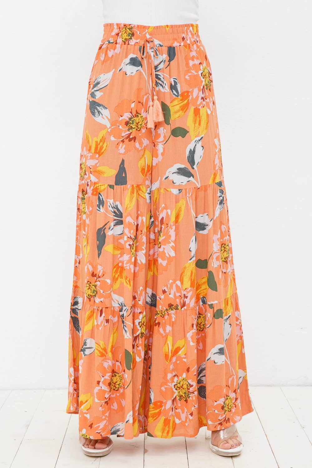 Citrus Floral Tiered Pants