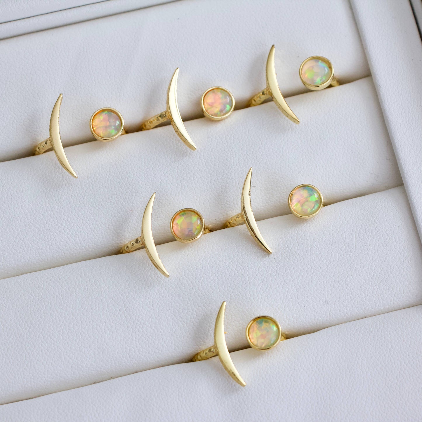 Opal Crescent Ring
