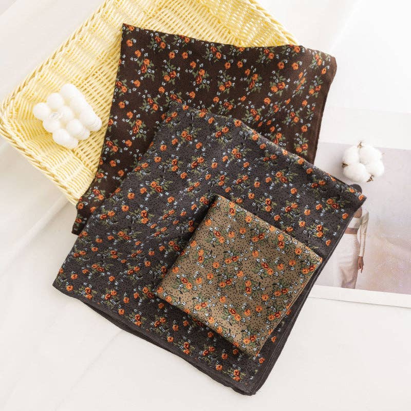 Vintage Floral Square Scarf