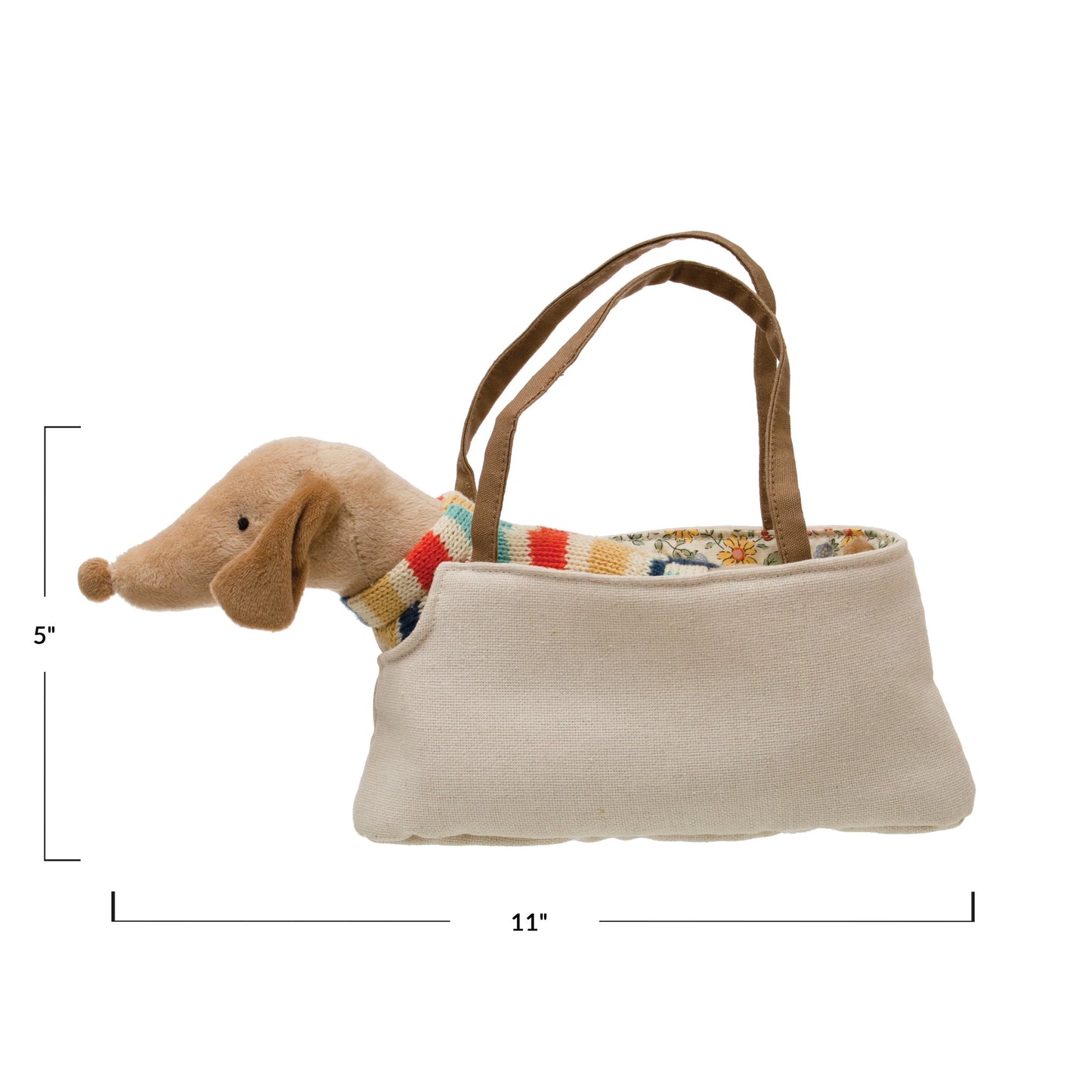 Cotton Removable Dachshund in Dog Carrier