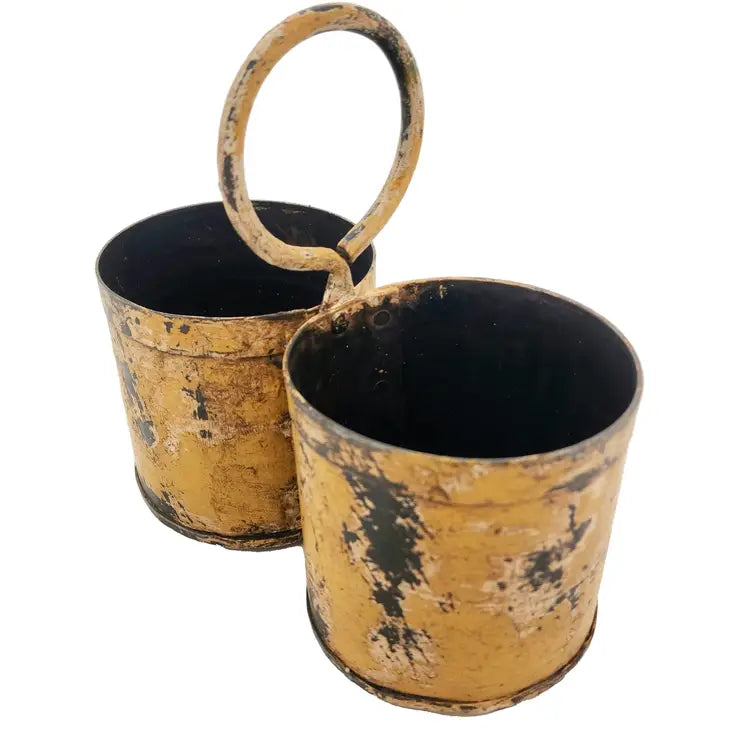 Vintage Metal Double Planter