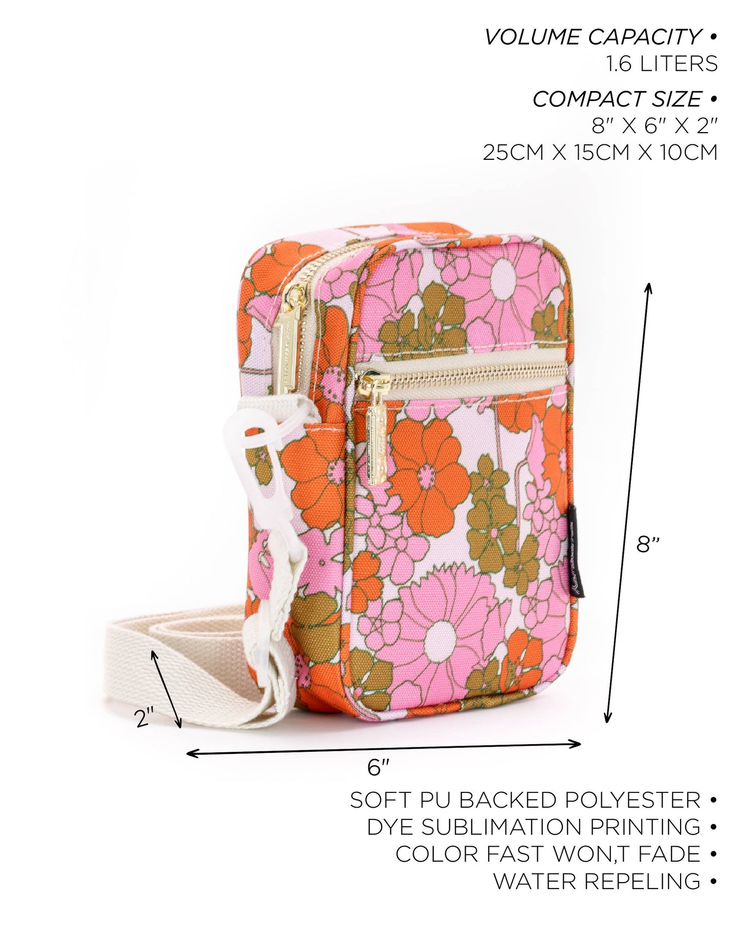 Floral Red Pink Mini Bag