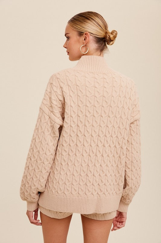 Cable Knit Sweater Shorts