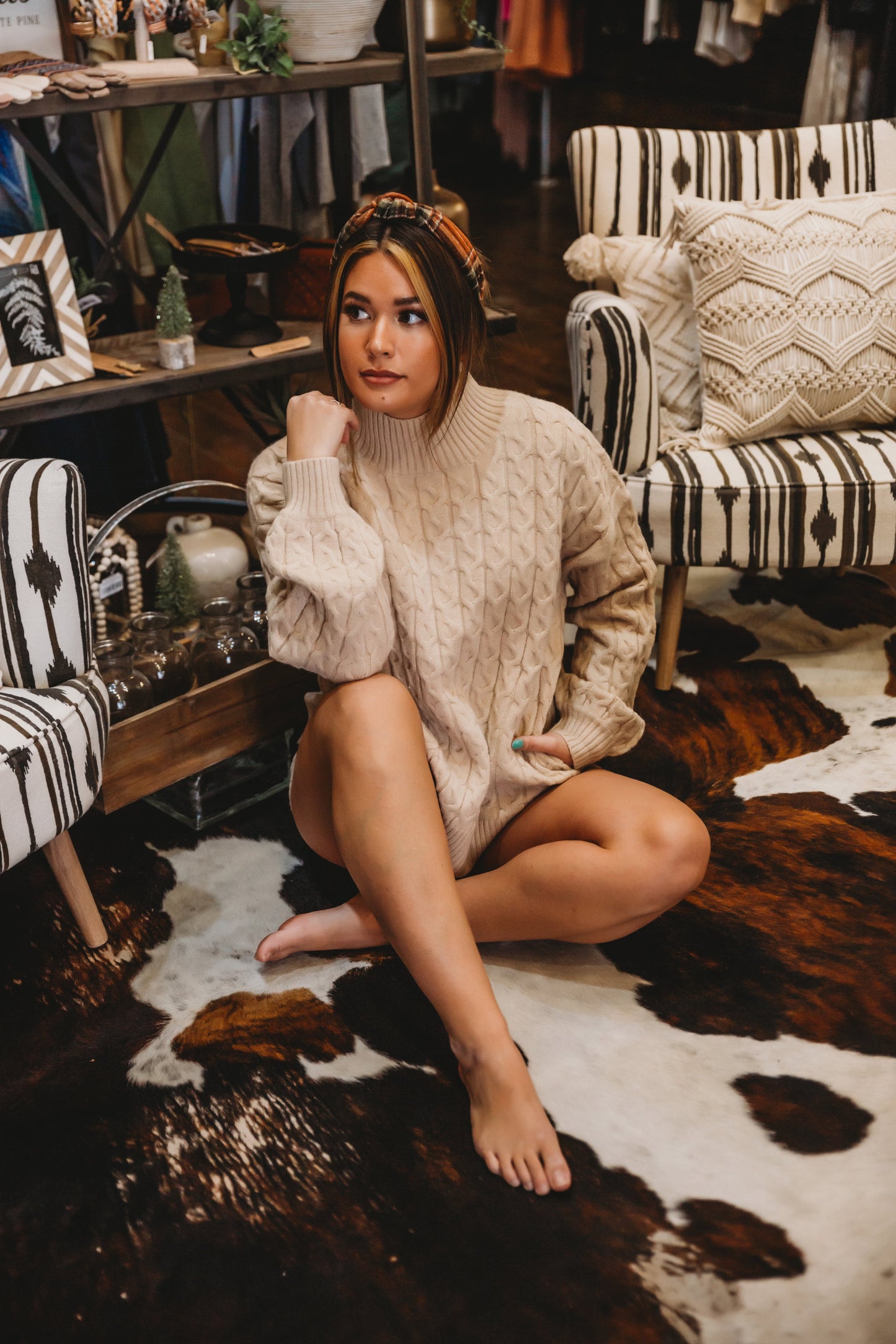 Cable Knit Sweater Shorts