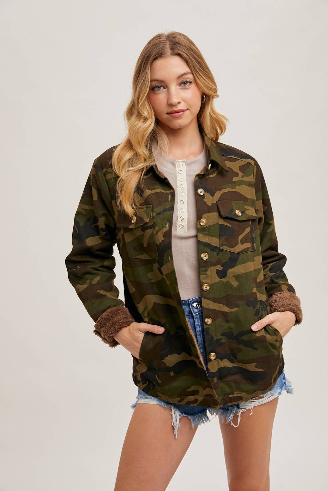 Camo Jacket with Sherpa