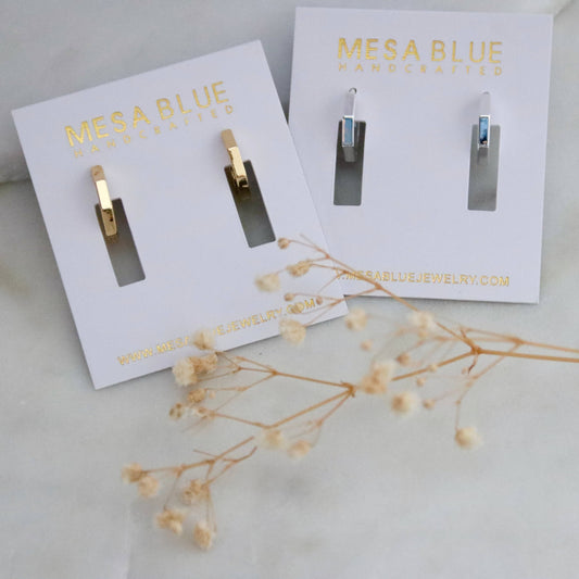 Hexagon Huggie Hoop Earrings