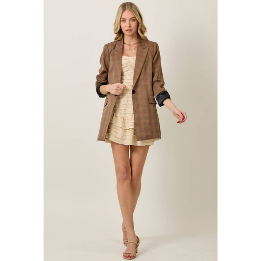 Light Weight Plaid Blazer
