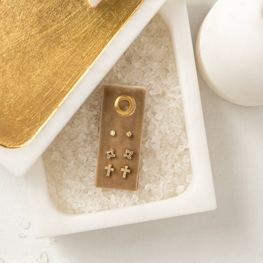 Cross Velvet Stud Gift Set