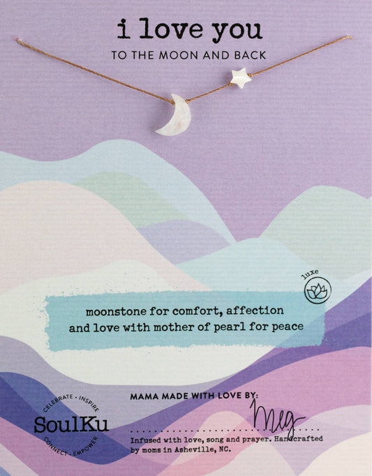 Moonstone Love You To The Moon Necklace