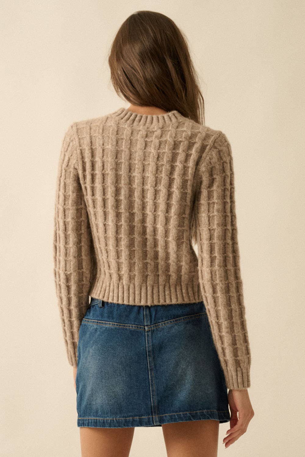 Cable Knit Cardigan Sweater