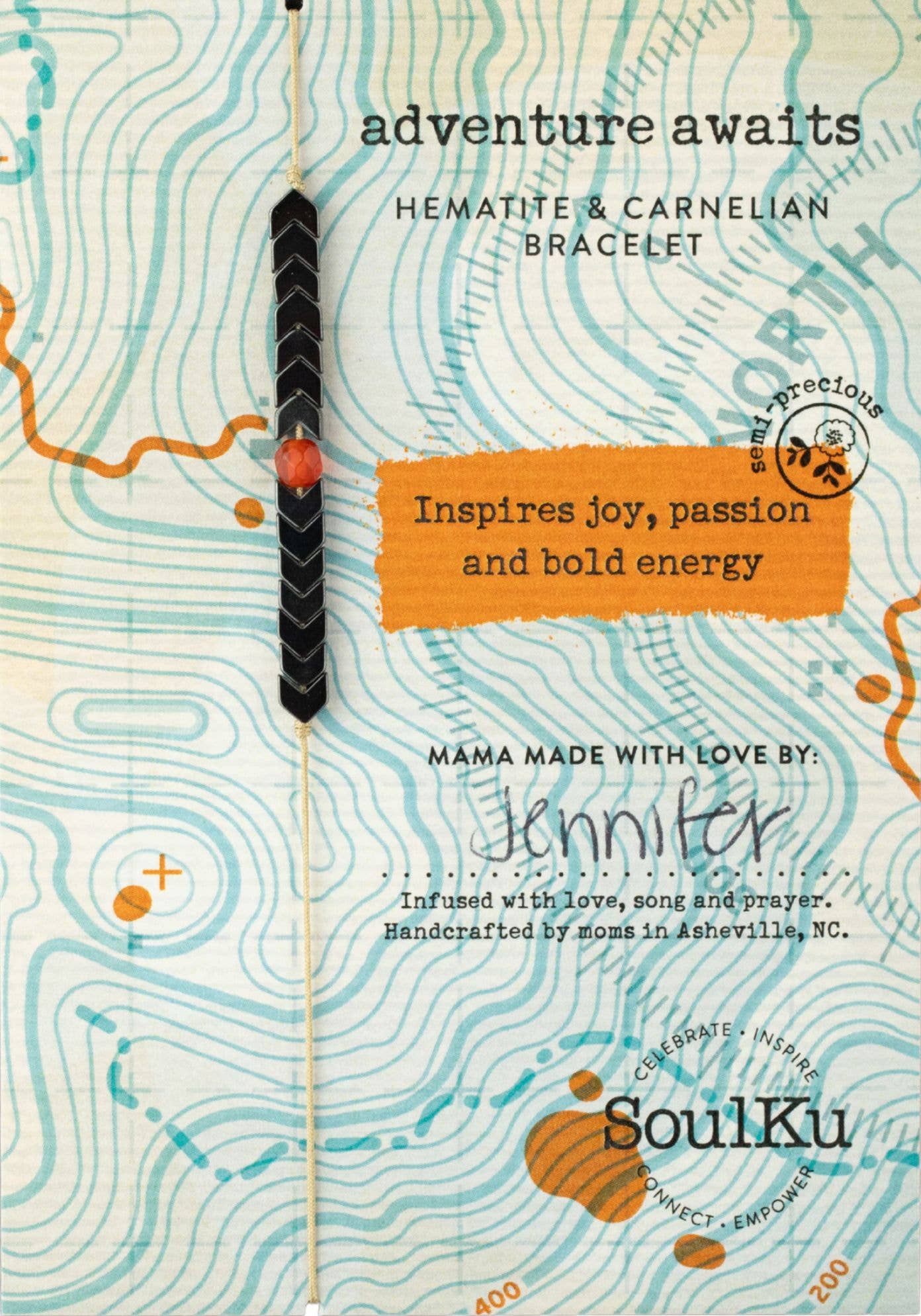 Carnelian Adjustable Bracelet - Adventure Awaits