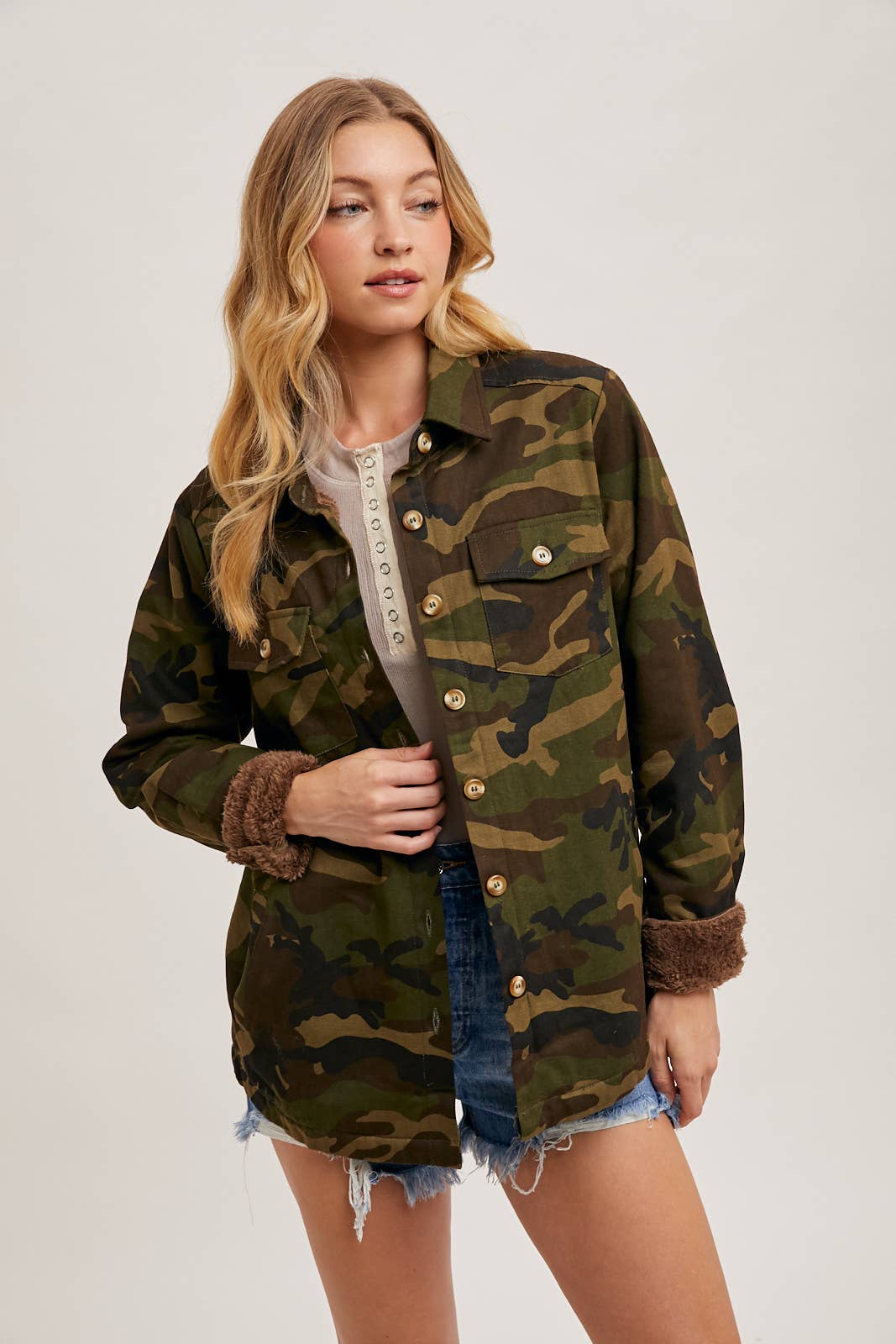 Camo Jacket with Sherpa