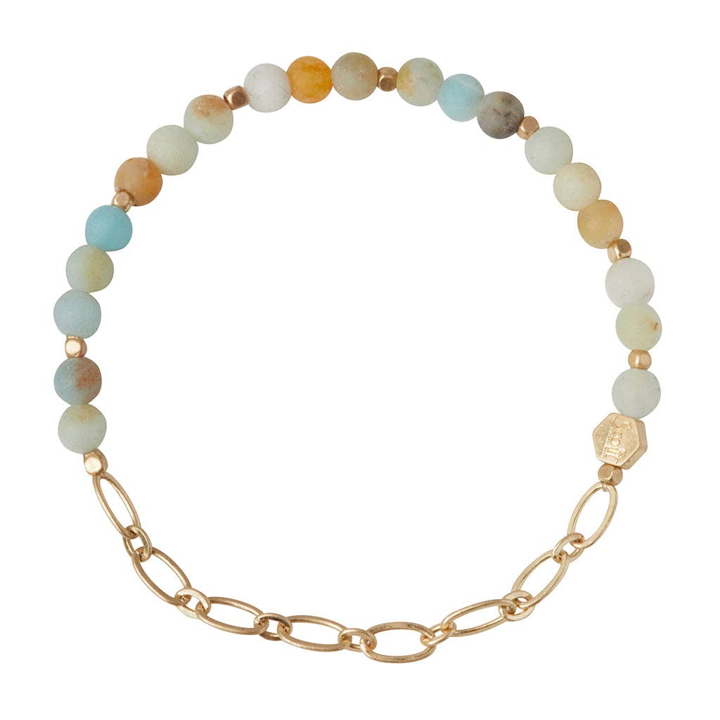 Mini Stone Bracelet - Amazonite/Gold