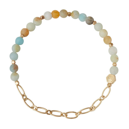 Mini Stone Bracelet - Amazonite/Gold