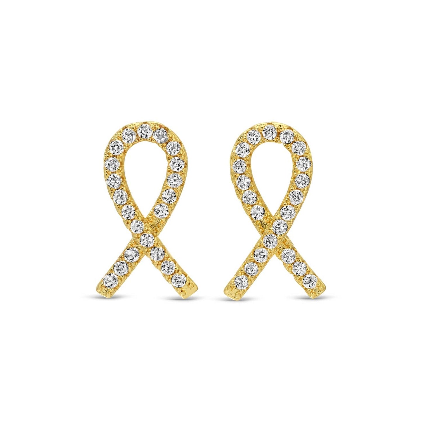 Pave Ribbon Studs On Velvet