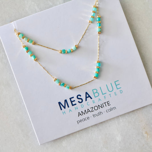Square Stone Beaded Chain