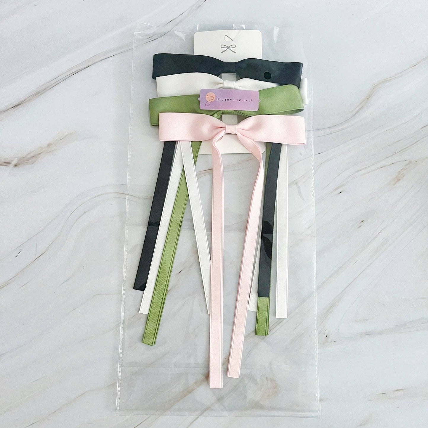 Slim Bow Hair Clip Set Of 4