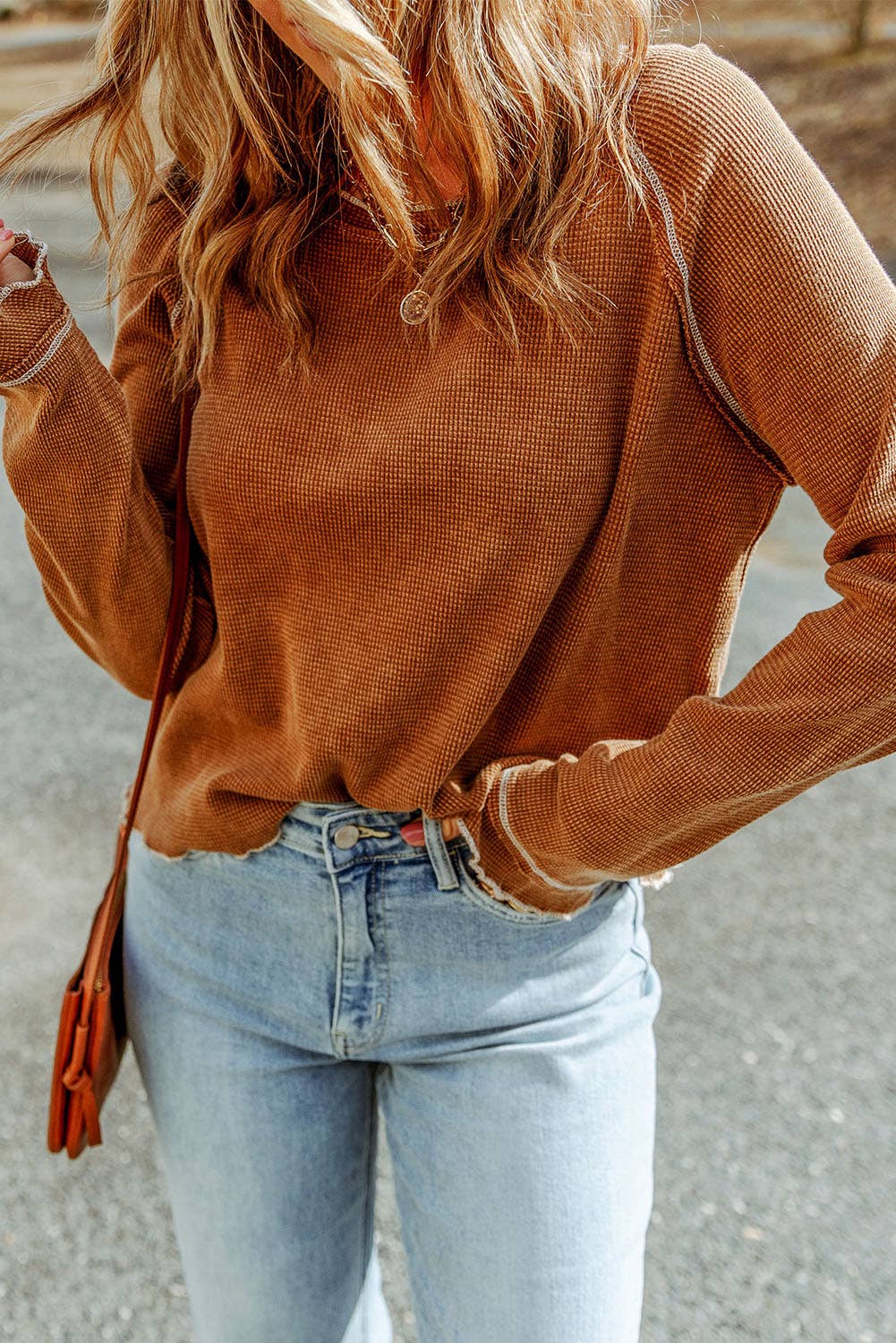Textured Long Sleeve Top