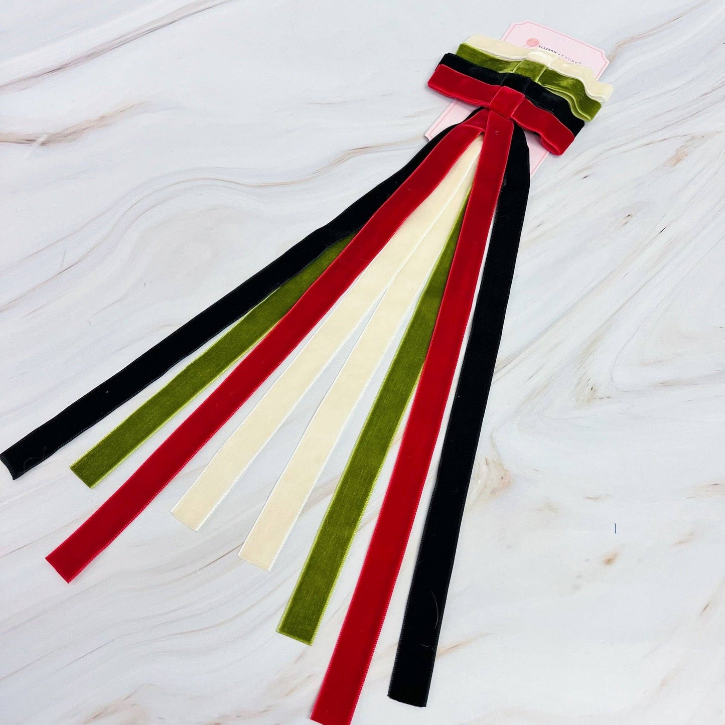 Velvet Bow Hair Clip Set Of 4